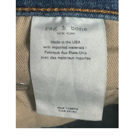Rag & Bone Ankle Skinny Jean in Lucky Rouge Size 26